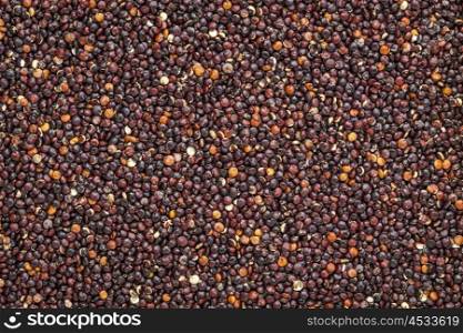 background and texture of gluten free black quinoa grain, grown in Bolivia