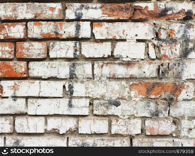background and texture of old brick wall with shabby.