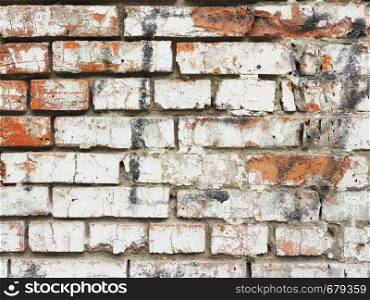 background and texture of old brick wall with shabby.