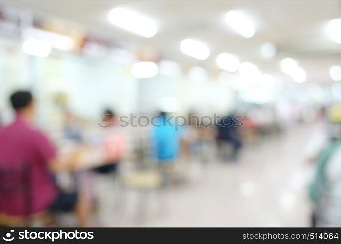 Background blur of Restaurants cafe in Shopping mall.