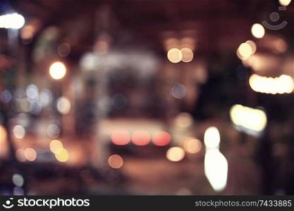 background blurred restaurant table setting