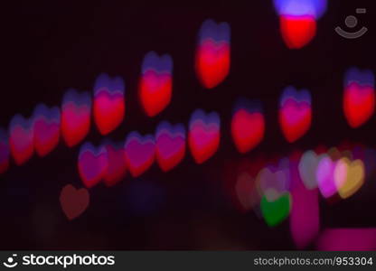 Background bokeh heart. Pattern bokeh heart. Blur bokeh heart.