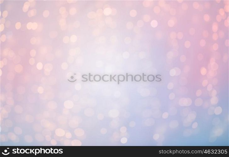 background, bokeh, holidays and backdrop concept - blurred rose quartz and serenity lights