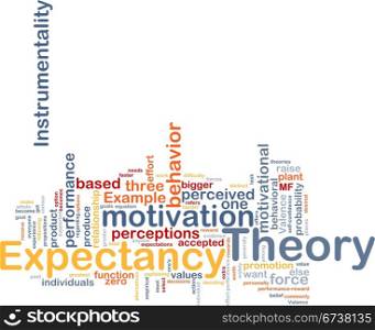Background concept illustration of business expectancy theory. Expectancy theory background concept