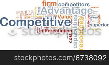 Background concept wordcloud illustration of business competitive advantage. Competitive advantage background concept