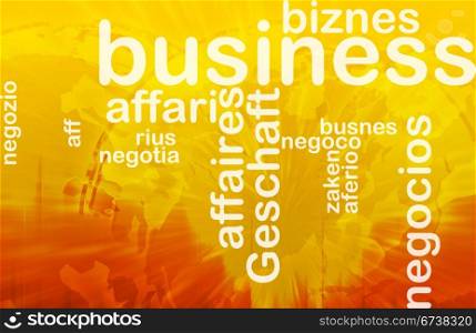 Background concept wordcloud illustration of business international. Business background concept