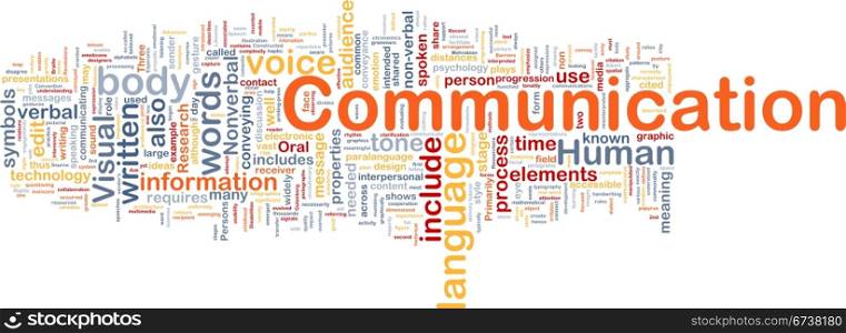Background concept wordcloud illustration of communication. Communication background concept