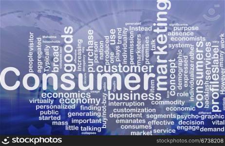 Background concept wordcloud illustration of consumer international. Consumer background concept