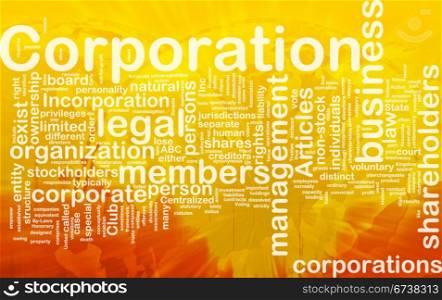 Background concept wordcloud illustration of corporation international. Corporation background concept