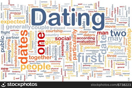 Background concept wordcloud illustration of dating. Dating background concept