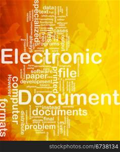 Background concept wordcloud illustration of electronic documents international. Electronic documents background concept