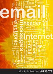 Background concept wordcloud illustration of email international. Email background concept