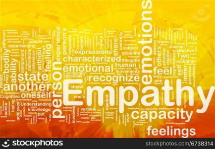 Background concept wordcloud illustration of empathy international. Empathy background concept