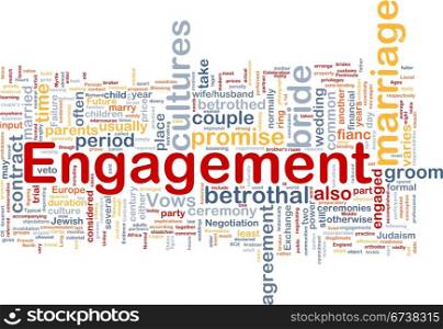 Background concept wordcloud illustration of engagement. Engagement background concept