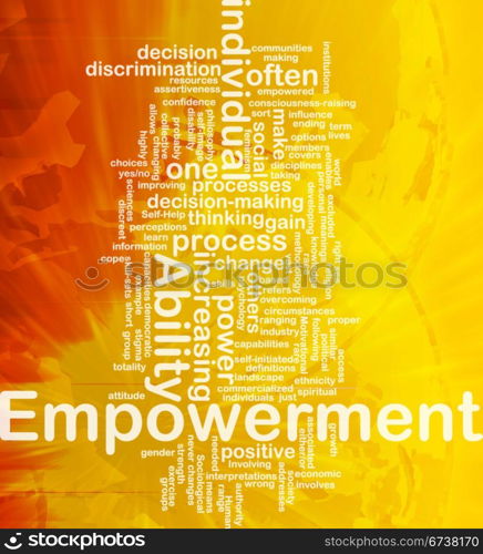 Background concept wordcloud illustration of enpowerment international. Empowerment background concept