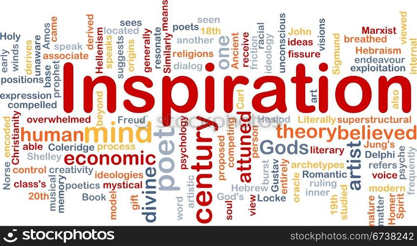 Background concept wordcloud illustration of humand mind inspiration. Inspiration background concept