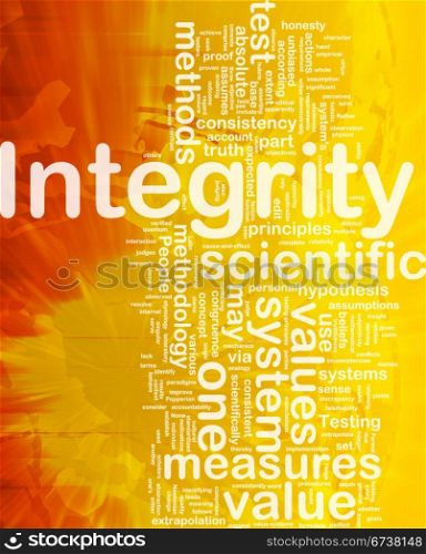 Background concept wordcloud illustration of integrity international. Integrity background concept