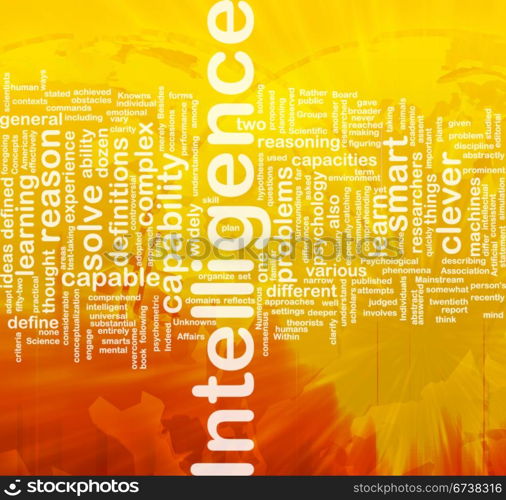 Background concept wordcloud illustration of intelligence international. Intelligence background concept