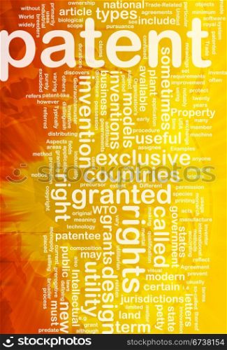 Background concept wordcloud illustration of patent international. Patent background concept