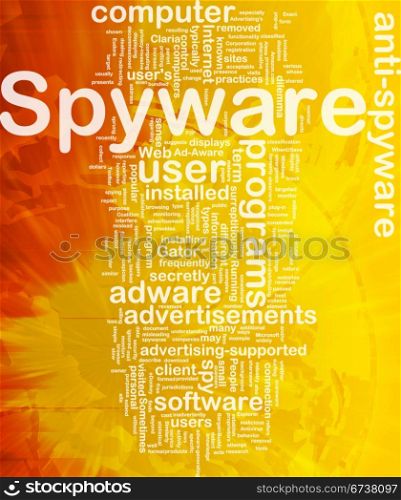 Background concept wordcloud illustration of spyware international. Spyware background concept