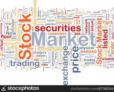 Background concept wordcloud illustration of stock market. Stock market background concept