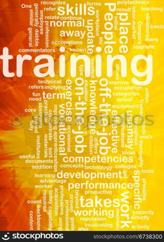 Background concept wordcloud illustration of training international. Training background concept