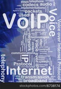 Background concept wordcloud illustration of VoIP international. VoIP background concept