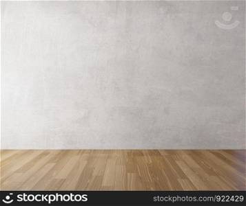 Background concrete wall and wooden floor mock up ,3d rendering