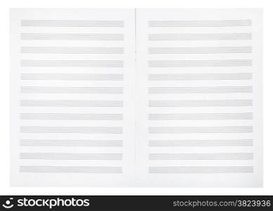 background from blank double pages of music book