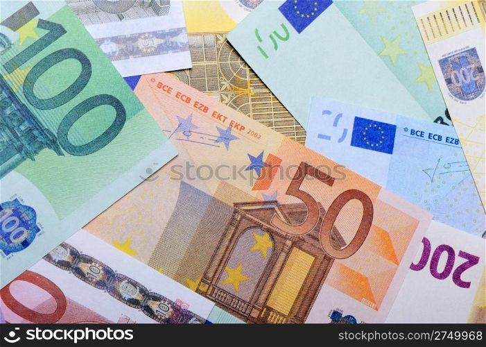 Background from euro. A set the European currency