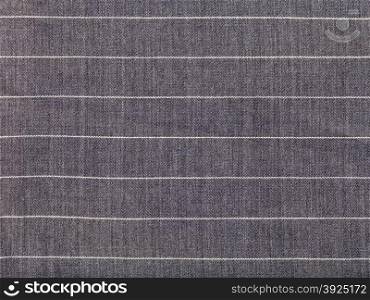 background from gray striped woolen fabric close up