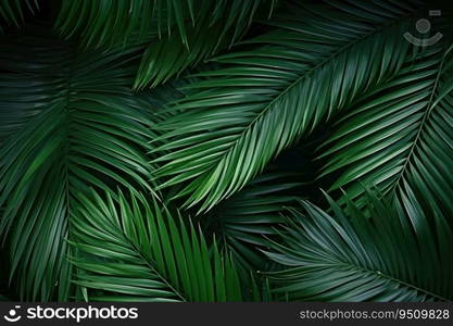 Background from green palm leaves