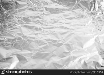 Background from wrinkled aluminum foil for cooking