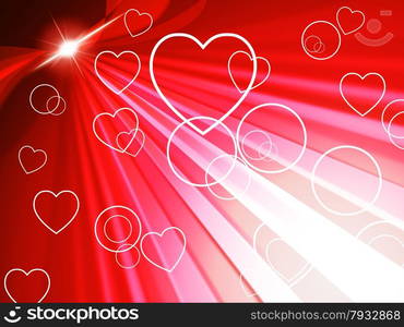 Background Heart Representing Valentines Day And Red