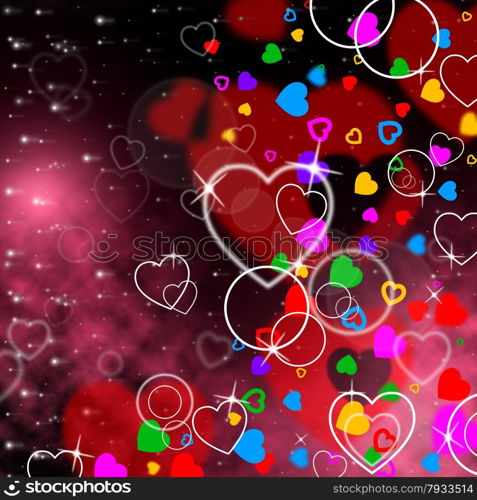 Background Heart Showing Valentine Day And Relationship