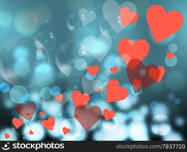 Background Hearts Showing Valentine Day And Backdrop
