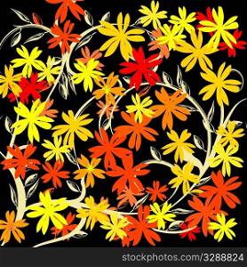 Background illustration with floral design, abstract art
