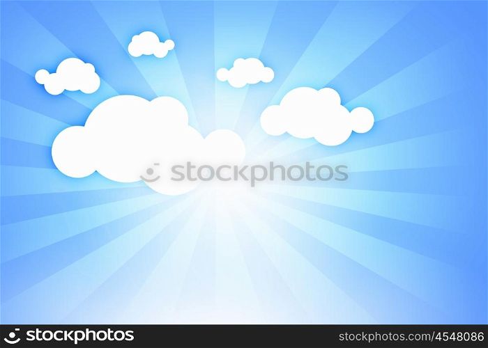 Background image. Abstract background image with clouds and rays