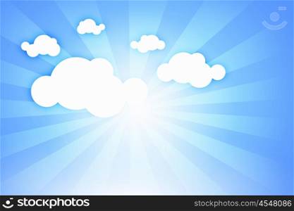 Background image. Abstract background image with clouds and rays