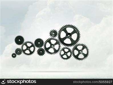 Background image. Background image with cogwheel elements. Mechanism concept