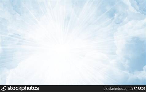 Background image. Conceptual image of sun shining bright in sky