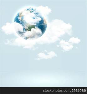 Background image with globe illustration