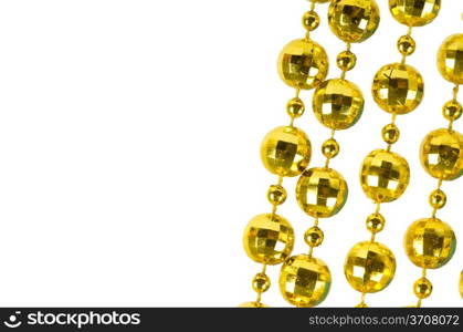 Background made of a brilliant celebratory beads of golden color