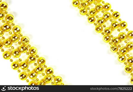 Background made of a brilliant celebratory beads of golden color