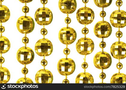 Background made of a brilliant celebratory beads of golden color