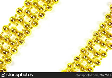 Background made of a brilliant celebratory beads of golden color