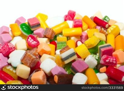 Background made of assortment of colorful candy