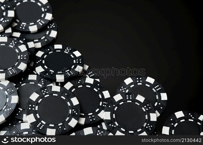 Background made of Casino chips top down view.. Background made of Casino chips top down view
