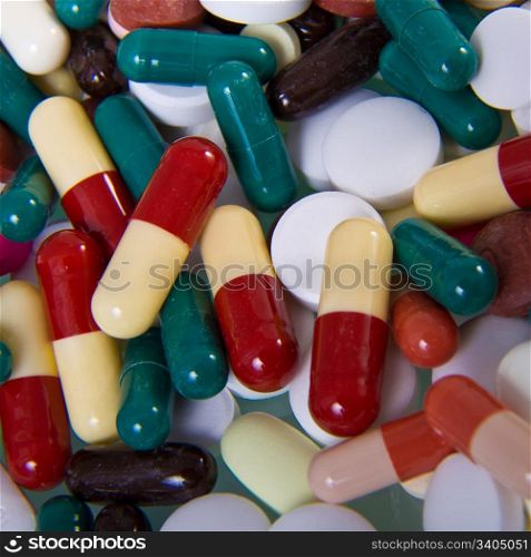 background made of colorful pills
