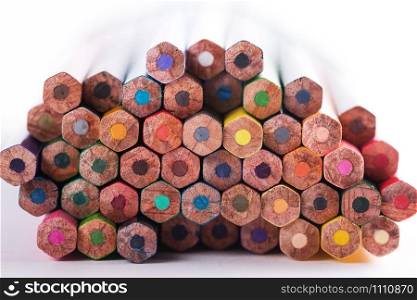 background made of macro shoot of multicolored pencils